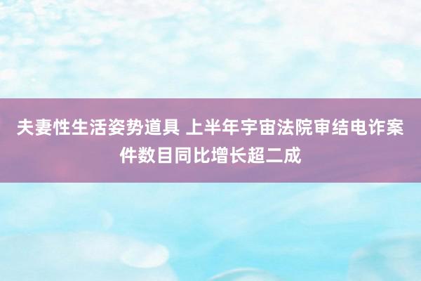 夫妻性生活姿势道具 上半年宇宙法院审结电诈案件数目同比增长超二成