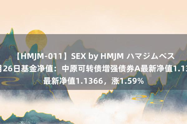 【HMJM-011】SEX by HMJM ハマジムベスト09 6時間 7月26日基金净值：中原可转债增强债券A最新净值1.1366，涨1.59%