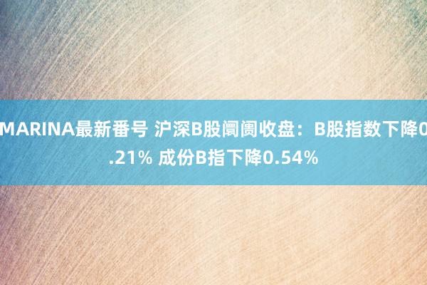 MARINA最新番号 沪深B股阛阓收盘：B股指数下降0.21% 成份B指下降0.54%