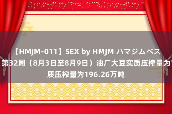 【HMJM-011】SEX by HMJM ハマジムベスト09 6時間 第32周（8月3日至8月9日）油厂大豆实质压榨量为196.26万吨