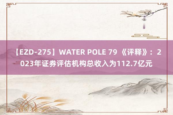 【EZD-275】WATER POLE 79 《评释》：2023年证券评估机构总收入为112.7亿元