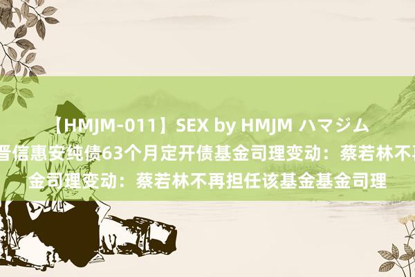 【HMJM-011】SEX by HMJM ハマジムベスト09 6時間 汇丰晋信惠安纯债63个月定开债基金司理变动：蔡若林不再担任该基金基金司理