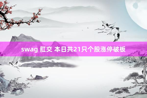 swag 肛交 本日共21只个股涨停破板