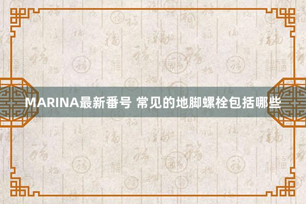 MARINA最新番号 常见的地脚螺栓包括哪些